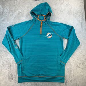 Miami Dolphins Hands High Hoodie Mens Large NFL Teal Aqua Performance